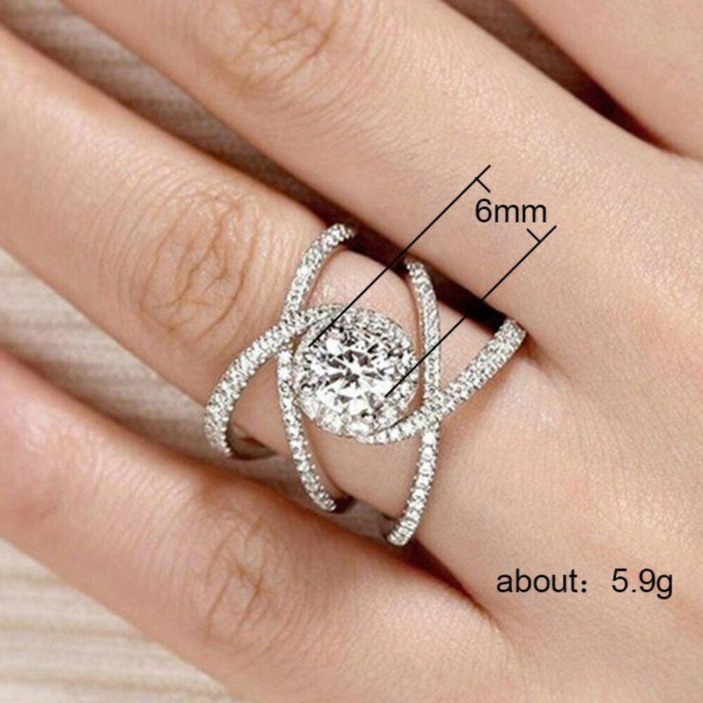 Elegant 925 Silver White Sapphire Fashion ring - Picture 2 of 5